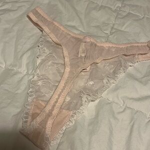 Victoria Secret light pink lace thong
